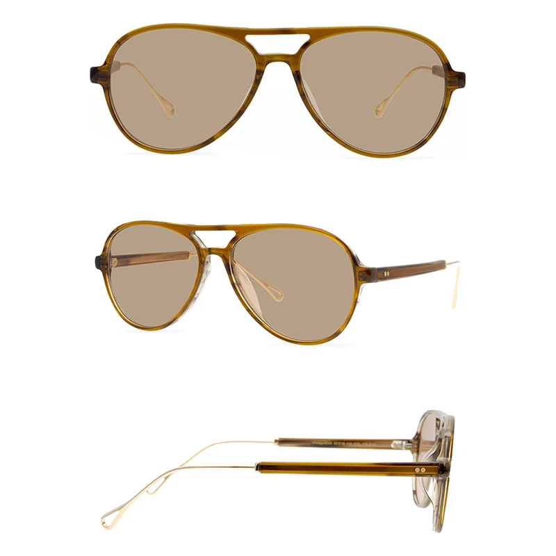 Belight Optical  Women Men UV400 Protection Pilot Shape Big Size Vintage Retro Acetate Sunglasses  with Case Oculos 9555