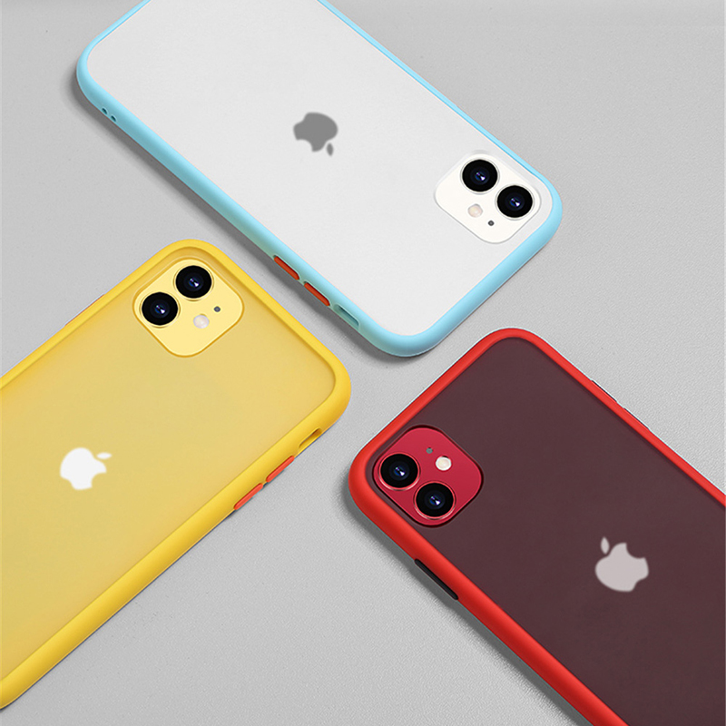 Mint Simple Matte Bumper Phone Case for iphone 11 Pro XR X XS Max 12 13 6 8 7 Plus Shockproof Soft TPU Silicone Clear Case Cover