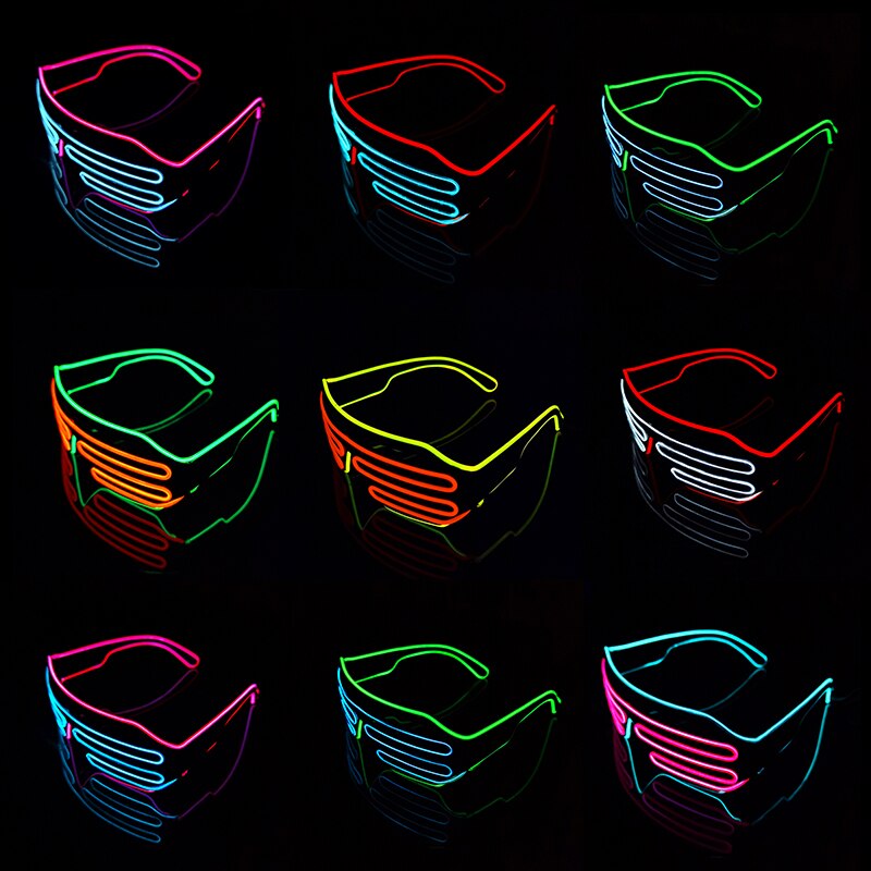 Glowing Glasses LED Luminous Glasses Halloween Glowing Neon Party Glow Sunglasses Flashing Light Glass for Party Prop Costumes