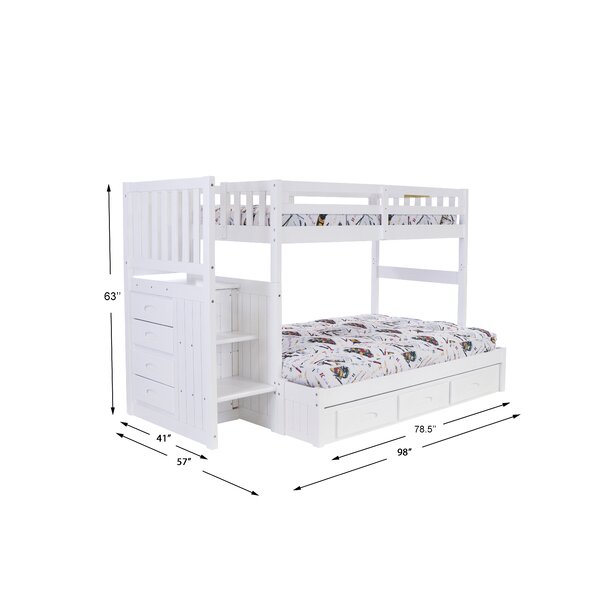 Griffing Twin Over Full 7 Drawer Solid Wood Standard Bunk Bed by Viv + Rae™