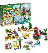 LEGO DUPLO Town World Animals 10907 Building Bricks, Toy Animal Set for Toddlers includes Whales,...