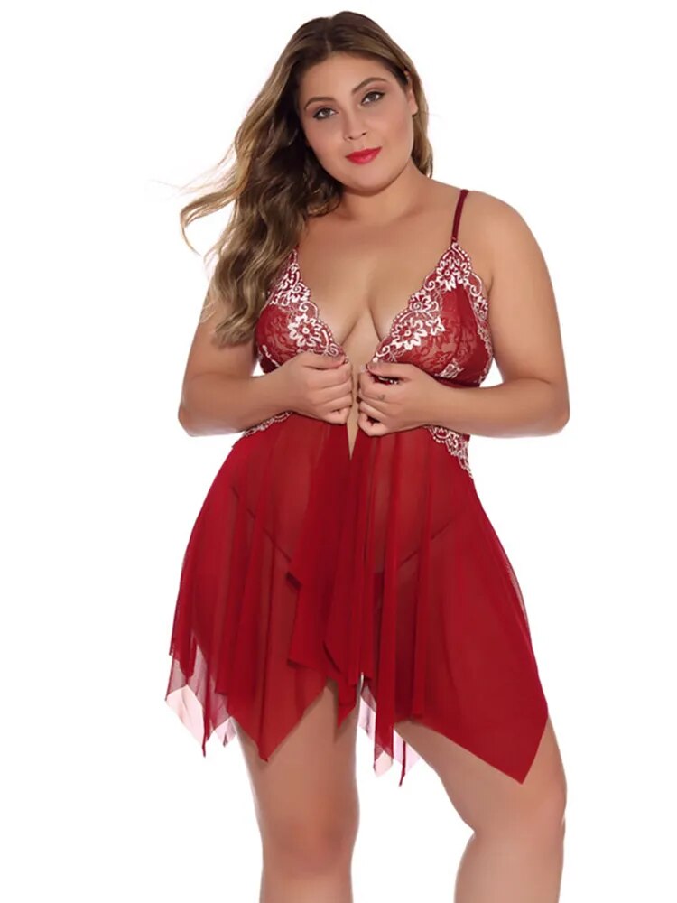 6 Colors Sexy Mujer Lace Shine Transparent Nightdress Women Plus Size Sleeveless Porno Sex Underwear Dress Babydoll Costgumes