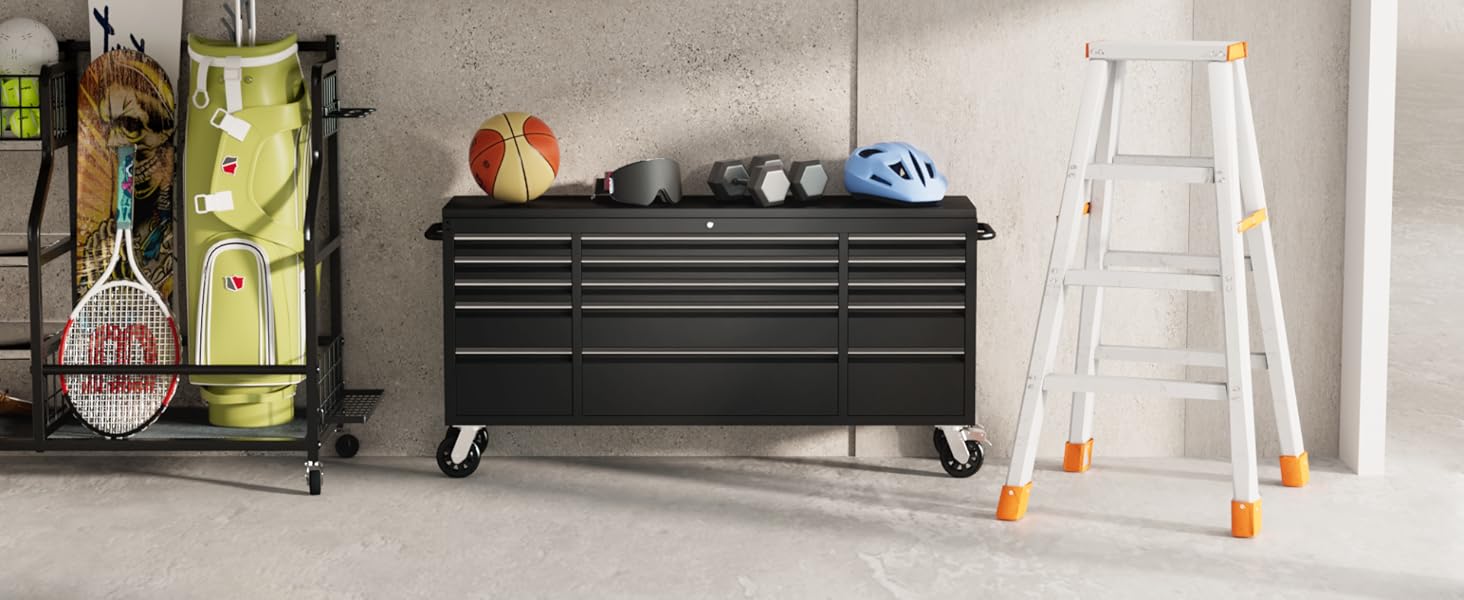 7215pc black tool chest with drawers and wheels garage 