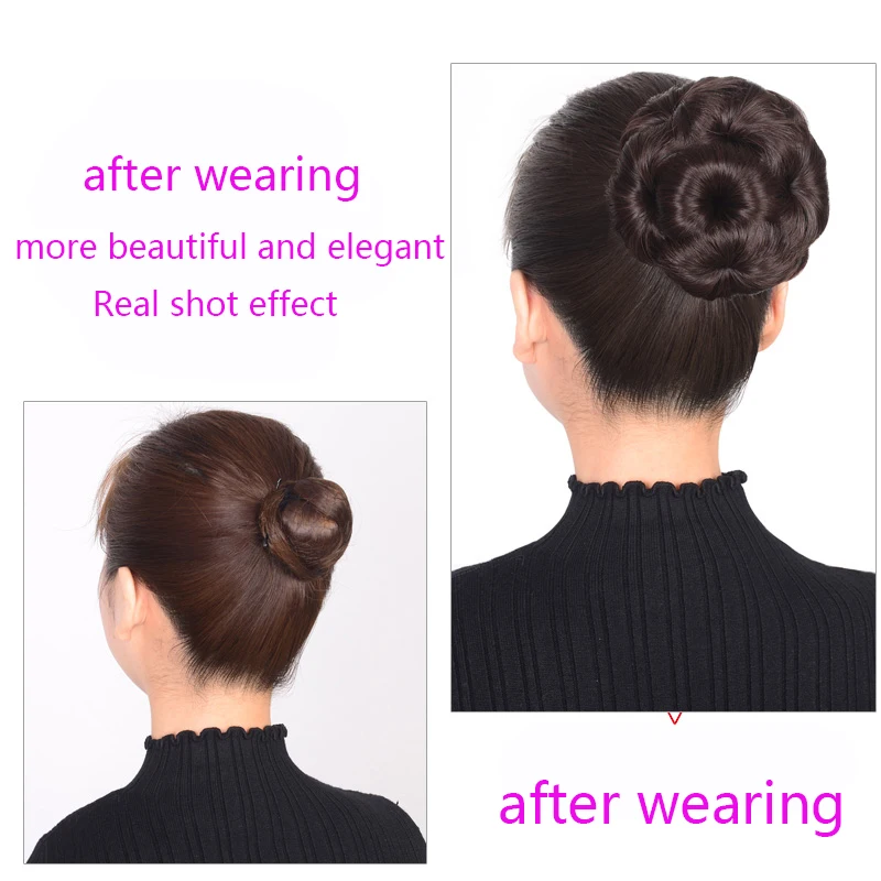 Wig Bun Synthetic Chignon Short Curly Fake False Hair Extension Claw Clip Hairpiece Wig Updo Ponytail Piece for Women
