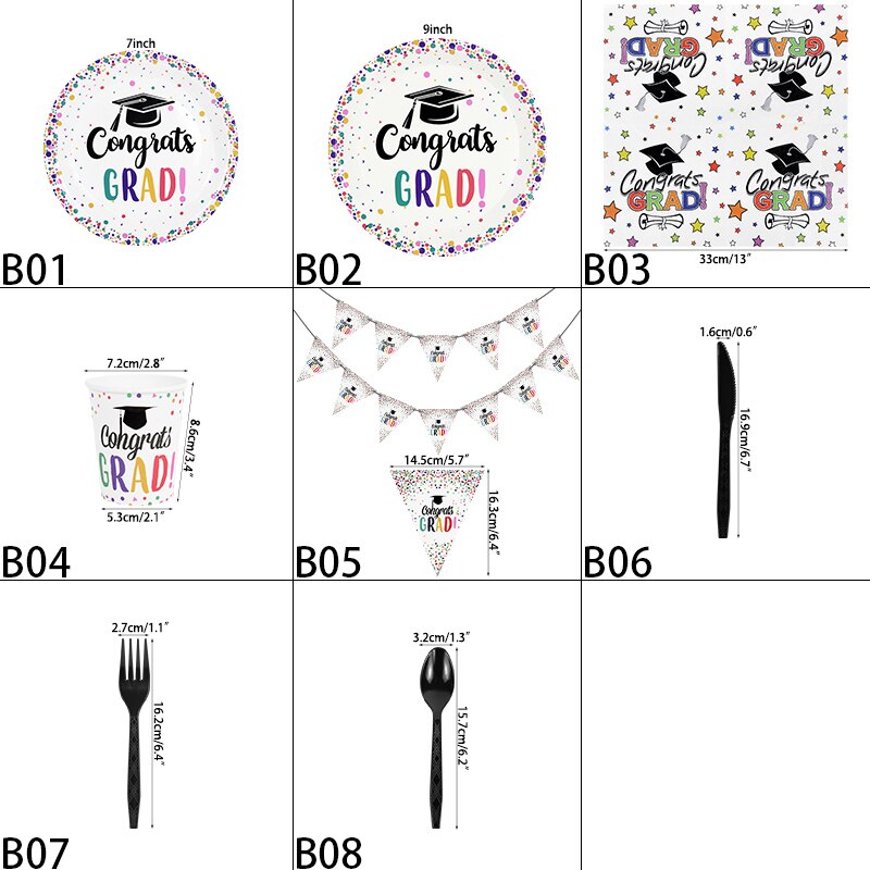 Graduation Season Party Disposable Tableware Supplies Graduation Party Decorations Congratulation Grad Party Decor Class of 2022