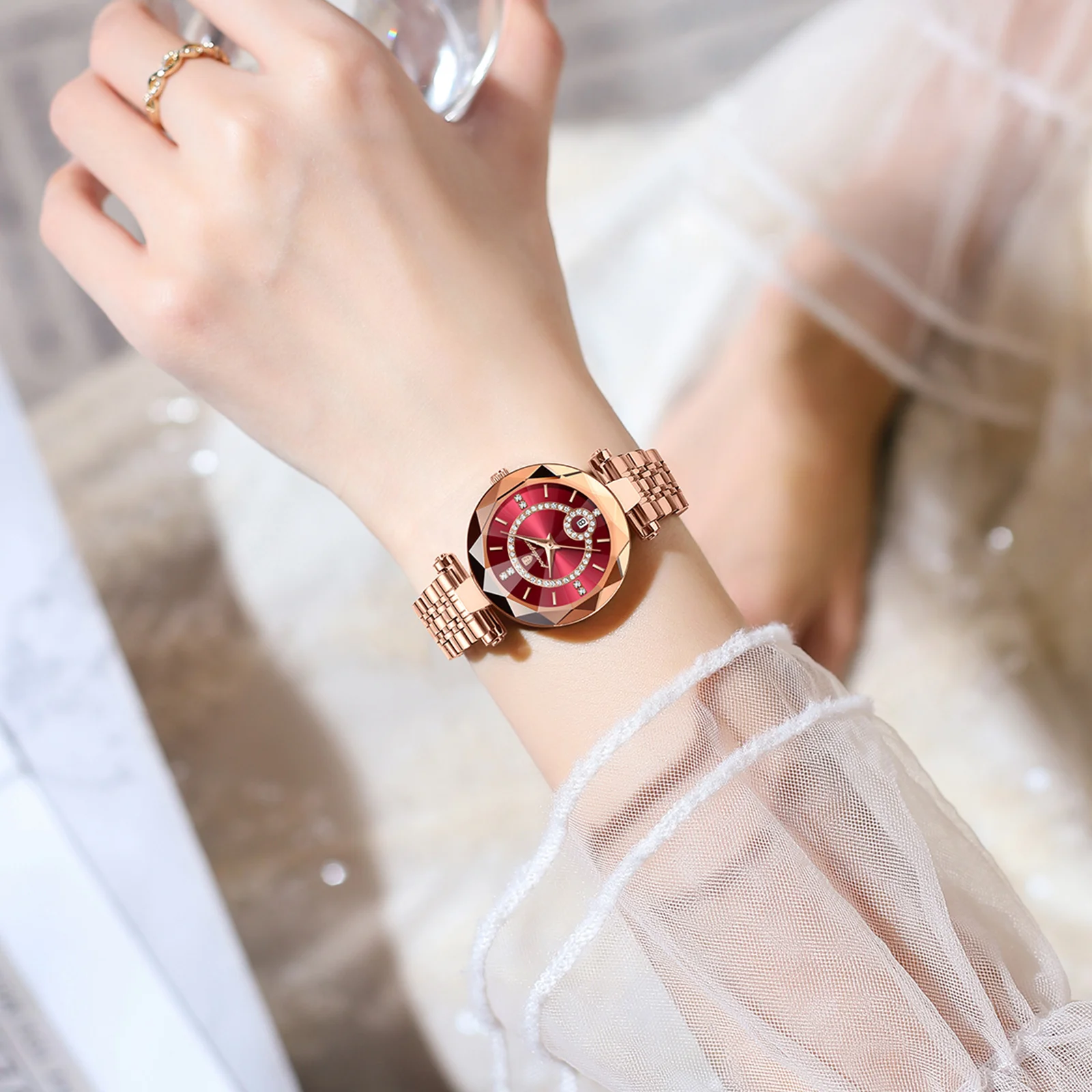 POEDAGAR Luxury Wrist Watch Elegant Waterproof Stainless Steel High Quality Ladies Watch Diamond Dress Women Quartz Watches+box