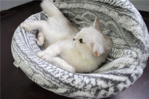Woven Wool Spherical Cat Cave Bed Round Opening House Pet Nest