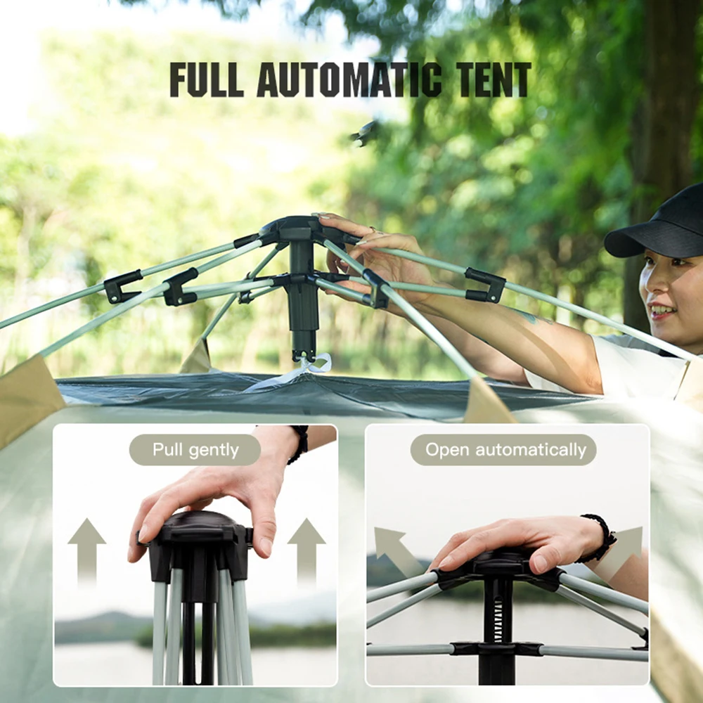 3-4/5-8 Person Instant Pop Up Tent Portable Waterproof Automatic Tent Family Camping Tent Cabin for Hiking Mountaineering