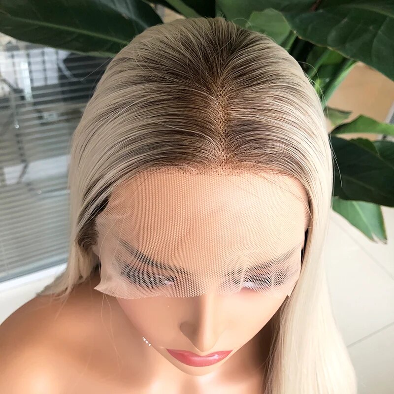 Websterwigs Synthetic Wigs Long Straight golden Color Silky Lace Front For Women With Natural Hairline Cosplay Daily Wear Wig