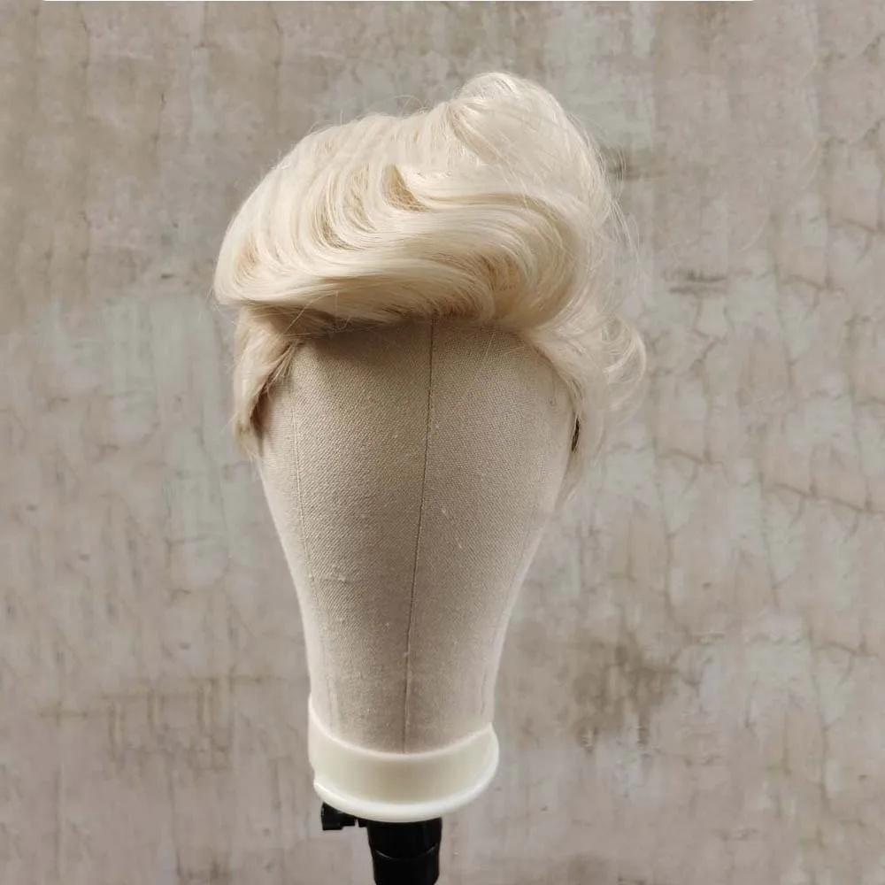 Men Synthetic Short Wig Pixie Cut Natural Straight Ombre Blonde Wig Heat Resistant Fiber for Daily Cosplay Party