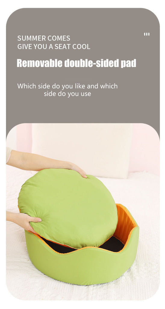 Cat Bed Summer Cool Flower Nest 2 Color Detachable Round Pet Nest