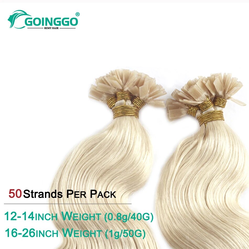 Body Wave Flat Tip Human Hair Extension Highlight Blonde Real Remy Human Fusion Hair Pre Bonded Keratin Hair 1g/S 12-26 Inch