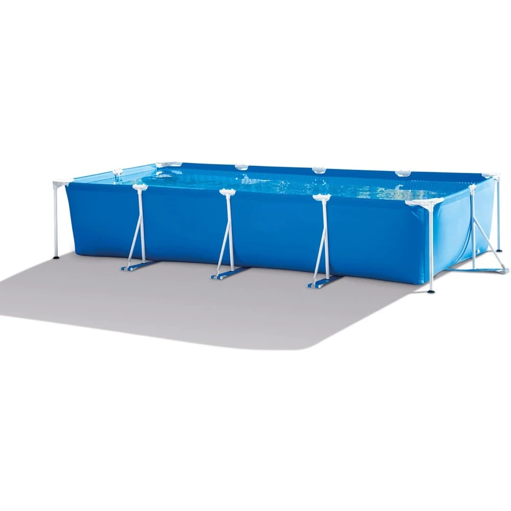 14ft x 33in Puncture Resistant Rectangular Frame Above Ground Backyard Outdoor Swimming Pool with 530 Gallon Filter