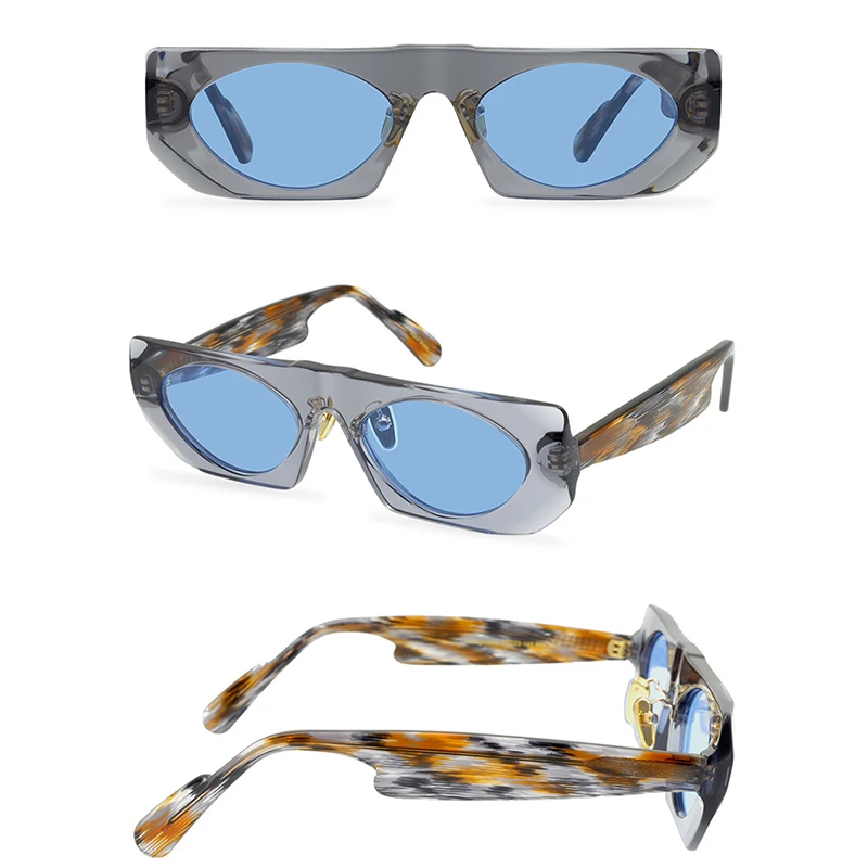 Belight Optical Acetate Handmade Quality INS Cool Fashion Women Men UV400 Protection with Case Oculos Punk Sunglasses 9592