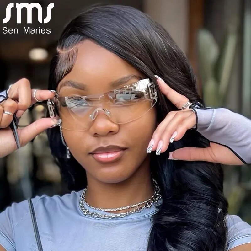 Luxury Brand Y2k Sunglasses New Women Sport Punk Sun Glasses Men Trends 2000's Shades Eyewear Goggle Lady UV Letter Eyeglasses