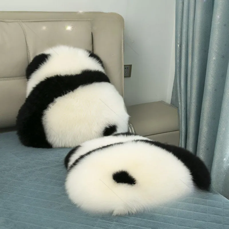Plush Toys Pillow Imitation Wool Velvet Panda Throw Pillows Angry Panda Cushion Home Sofa Bay Window Chair Universal Cushion