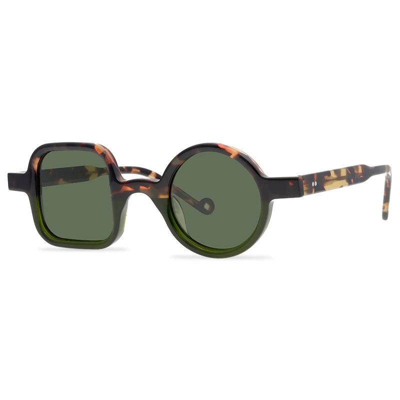 Belight Optical  Women Men UV400 Protection Round  Square Shape Vintage Retro Acetate Sunglasses with Case Oculos BUTLLEY