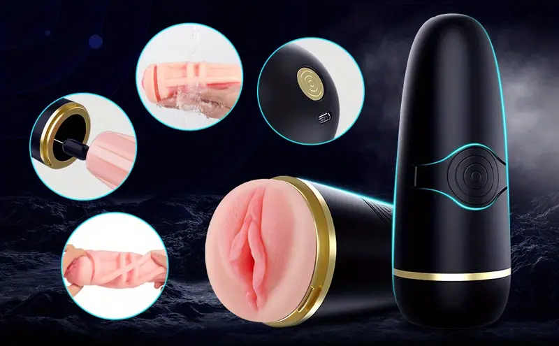 1pc automatic male masturbator with 10 vibrations for penis stimulation electric pocket pussy for male stroker realistic textured 3d vagina man masturbation sex toy for men male adult sex toys details 3