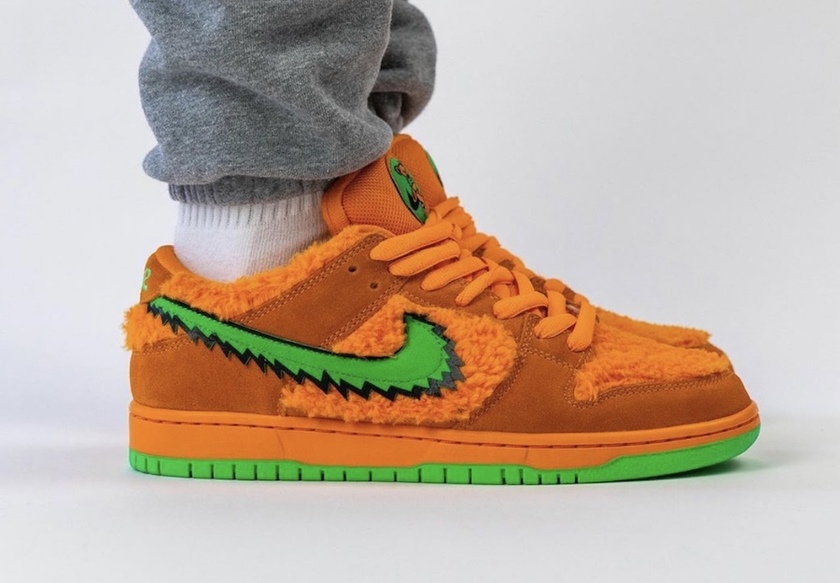 Nike SB Dunk Low Grateful Dead Orange Bear CJ5378-800 Release Date On-Feet