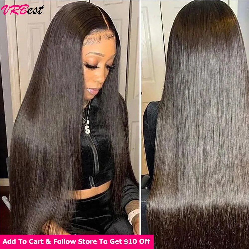 HD Transparent 30inch Straight Lace Frontal Wigs 12A Bob Wig Pre Plucked Glueless 13x4 Full Lace Front Human Hair Wigs For Women