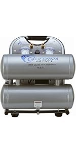 California Air Tools CAT-4620AC-22060 Ultra Quiet &amp; Oil-Free 2.0 hp 4.0 gallon Aluminum Twin Tank...