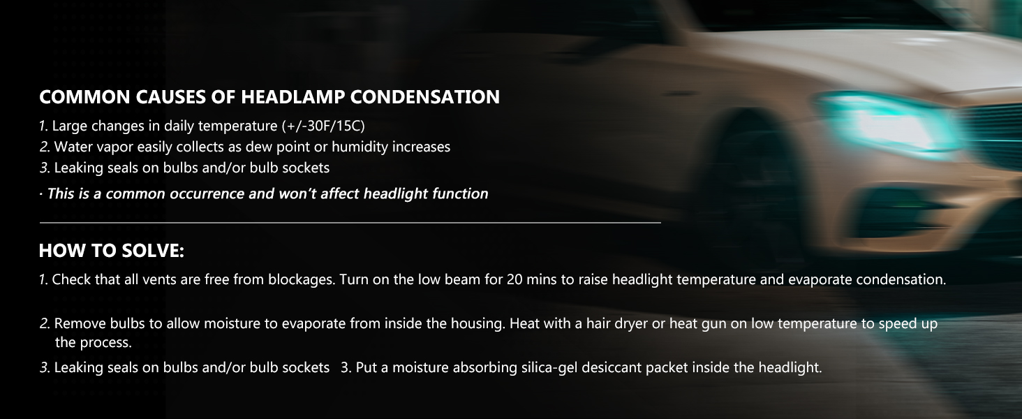 Common Causes of Headlamp Condensation