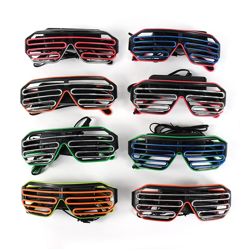 Glowing Glasses LED Luminous Glasses Halloween Glowing Neon Party Glow Sunglasses Flashing Light Glass for Party Prop Costumes
