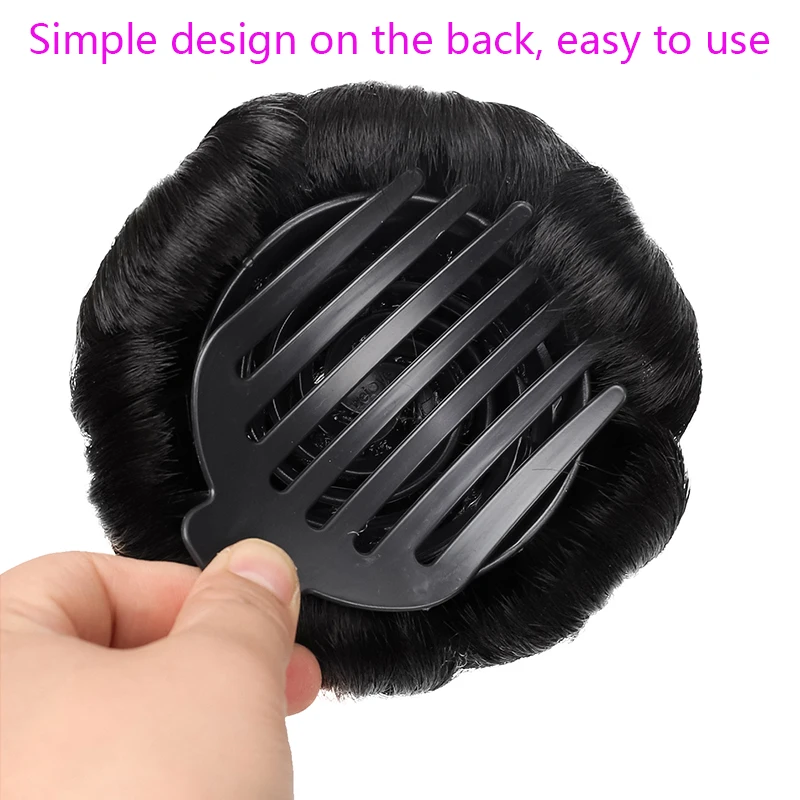 Wig Bun Synthetic Chignon Short Curly Fake False Hair Extension Claw Clip Hairpiece Wig Updo Ponytail Piece for Women