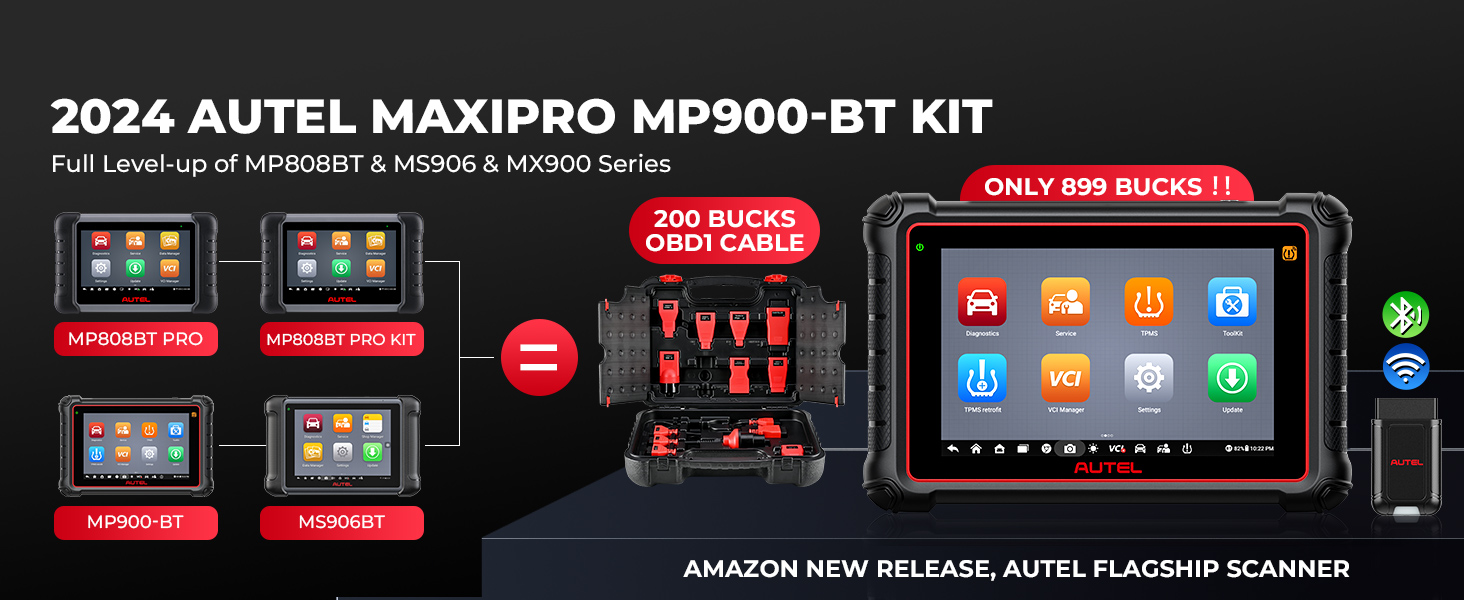 Autel OBD II diagnostic scanner scan tool for all cars MaxiPRO MP900 MP900-BT KIT