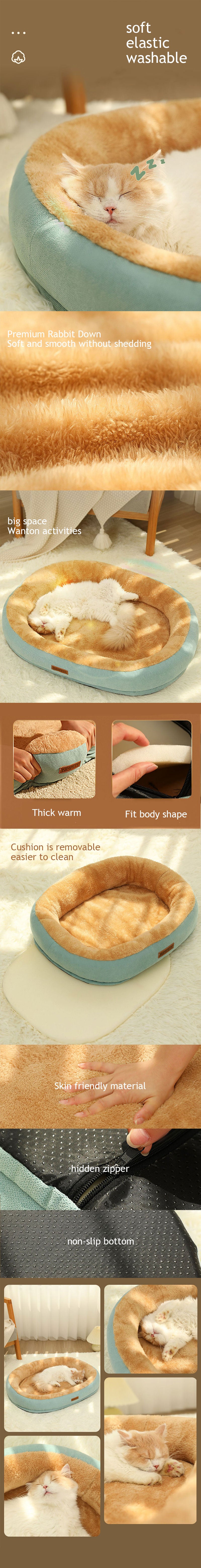 Cat Bed Mat Soft 3 Color Warm Sleeping Nest