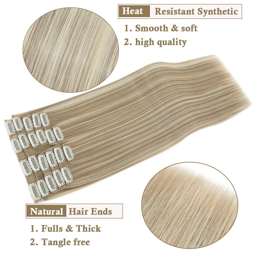 BENEHAIR 180g Straight Clip in hair extensions 22