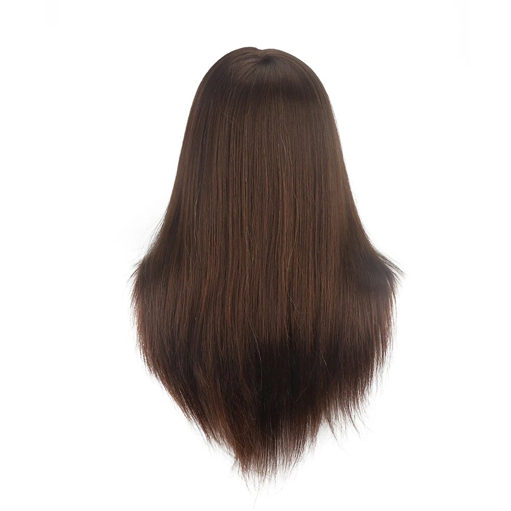 18 inch brown 100% Real Human Hair Training hair Hairdresser Manniquin heads Doll head  Long Hair Hairstyle Practice head