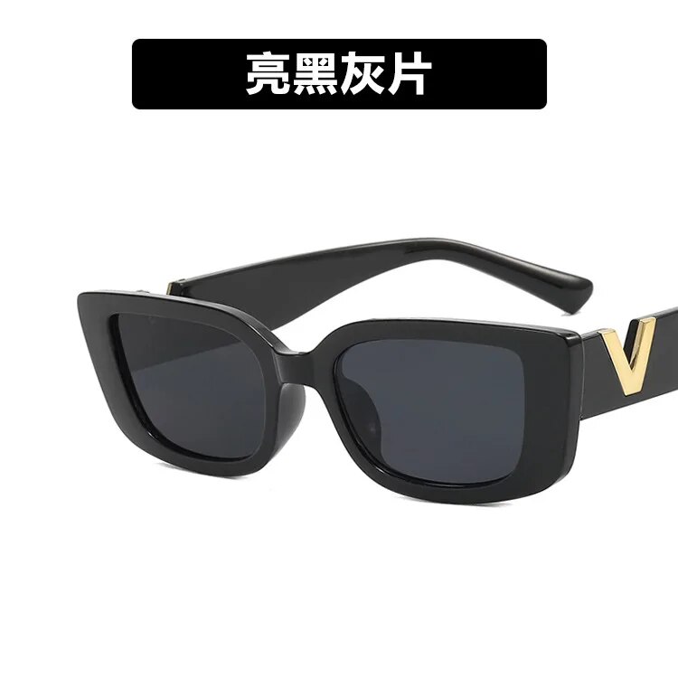 2023 Retro Rectangle Sunglasses Women Brand Designer Vintage Small Frame Sun Glasses Ladies Classic Black Square Oculos De Sol