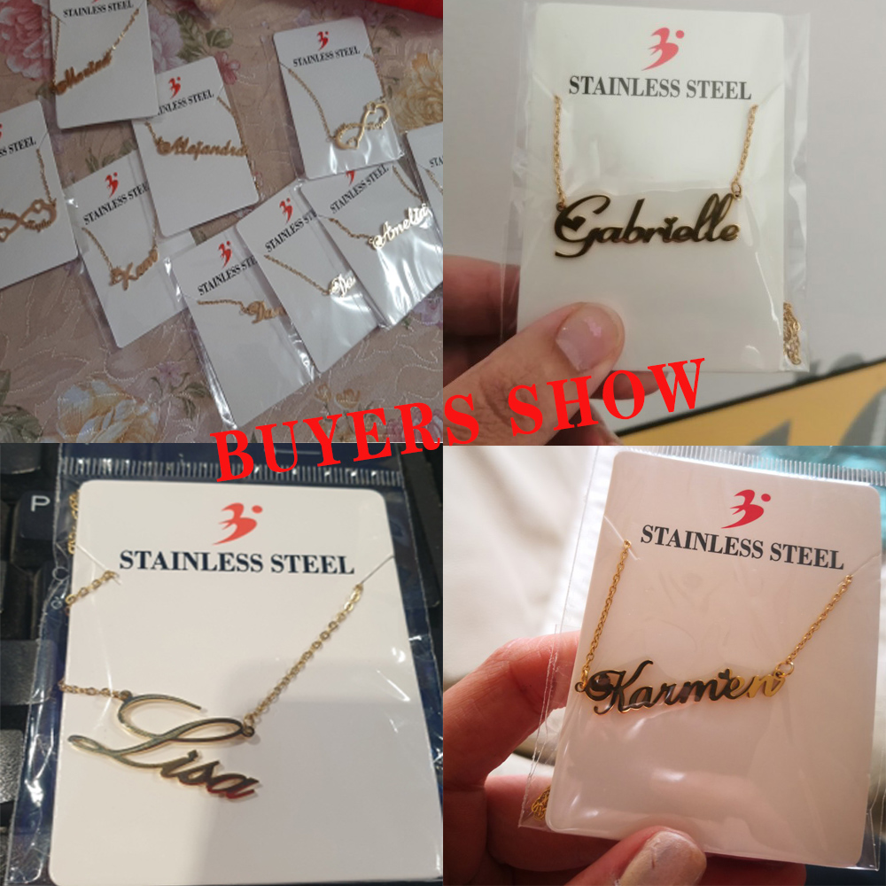 Lemegeton Stainless Steel Choker Custom Name Necklace For Women Personalized Customized Nameplate Jewelry Valentine's Day Gift