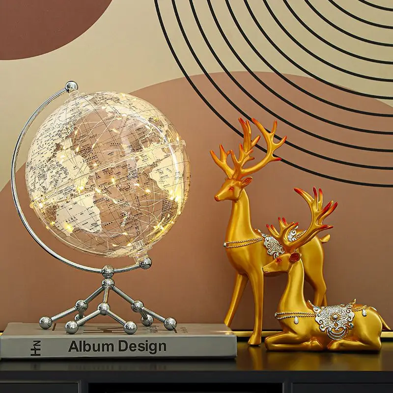 Transparent Globe Ornaments Luxury Home Living Room TV Cabinet Wine Cabinet Office Desktop Decorations Birthday Gift