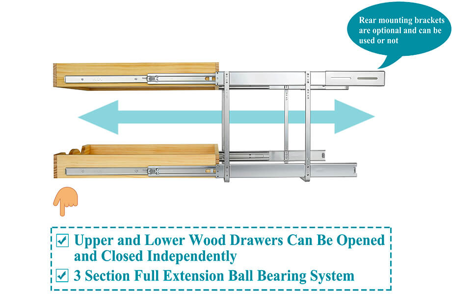 Pull Out wood Drawers For Kitchen Cabinets