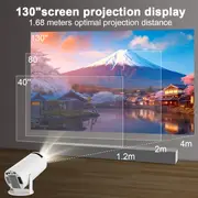   support 4k projector dual wifi same screen hy300pro us plug hi chip a3100 200ansi 1280 720p dual wifi home theater portable mini projector details 2