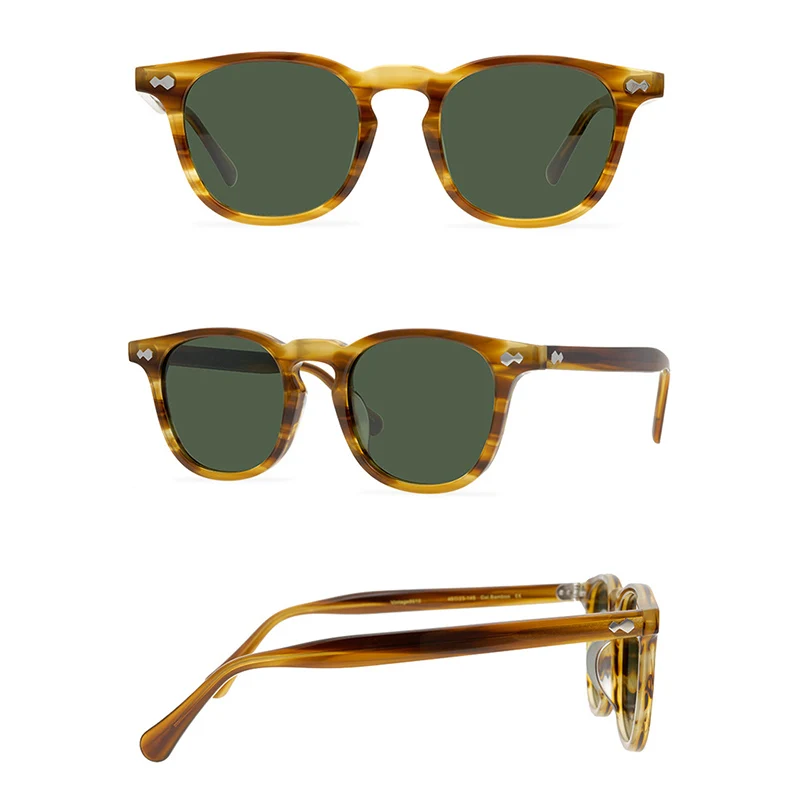 Belight Optical Handmade Quality Cool Vintage Retro Women Men UV400 Protection with Case Oculos Punk Sunglasses Horizon 512