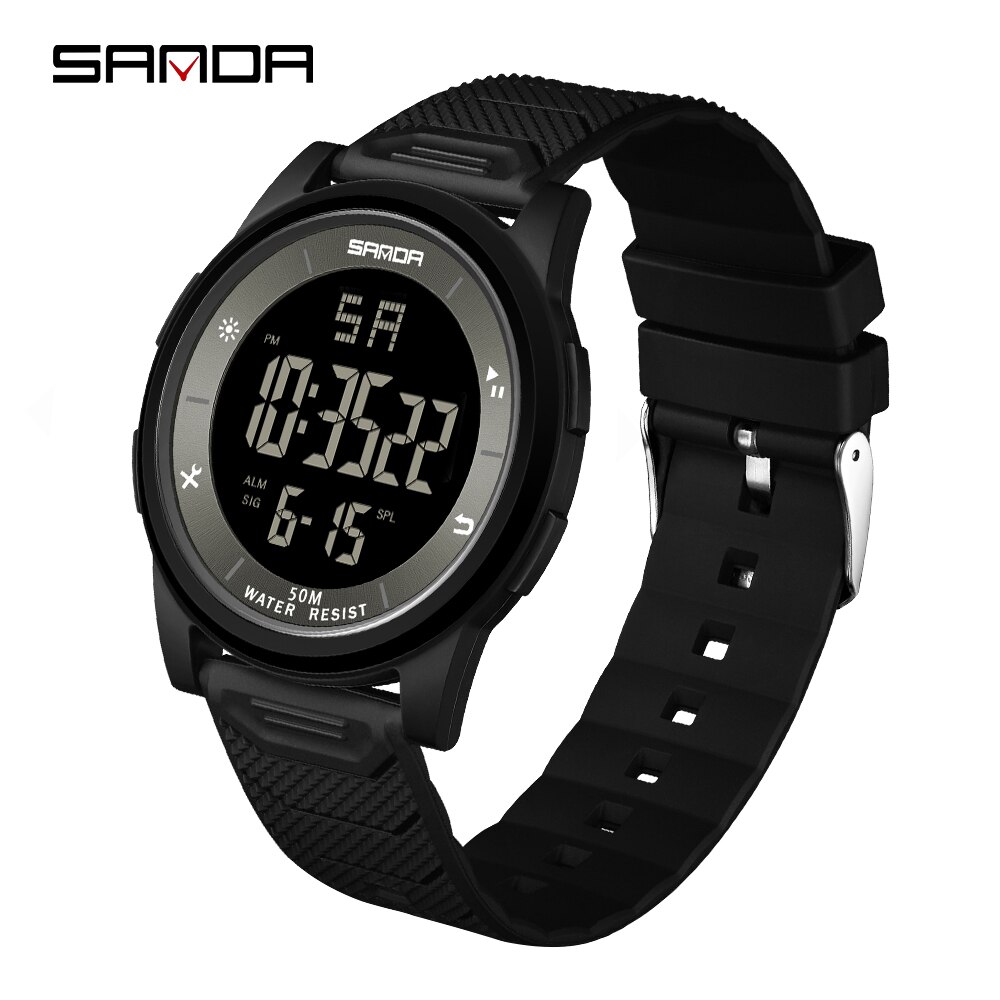 SANDA 2023 New Men's Watches 10mm Super Slim Electronic LED Digital Watches for Male Clock Wristwatch Relogio Masculino 6107
