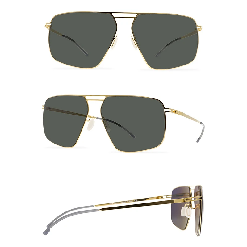 Belight Optical Big Square  Shape Hollow-Carved Design Women Men UV400 Protection Stainless Steel Sunglasses Oculos T8689-M