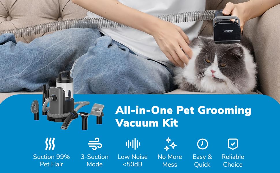 All-in-One Pet Grooming Vacuum Kit