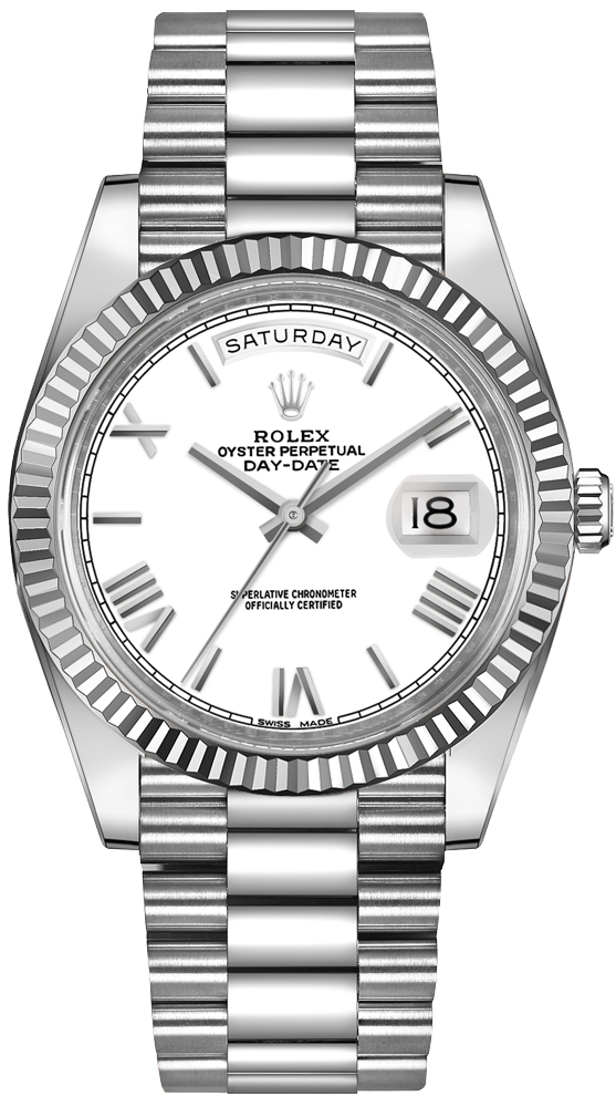Rolex 228239 DayDate 40MM DD40 18K White Gold White Roman Dial