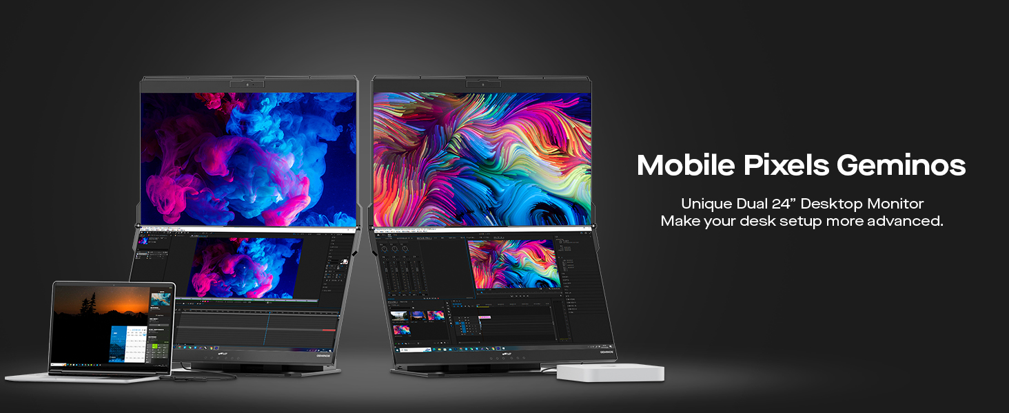 dual stacked monitors with two 24 inch 1080p monitors