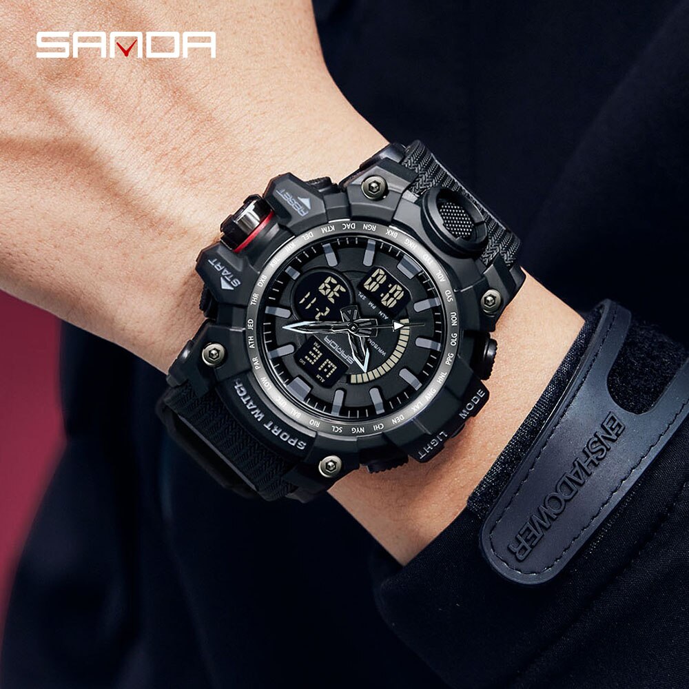 SANDA Luxury Brand 2023 New Men's Watches 50M Waterproof Sports Military Quartz Watch For Male Wristwatch Relogio Masculino 3132