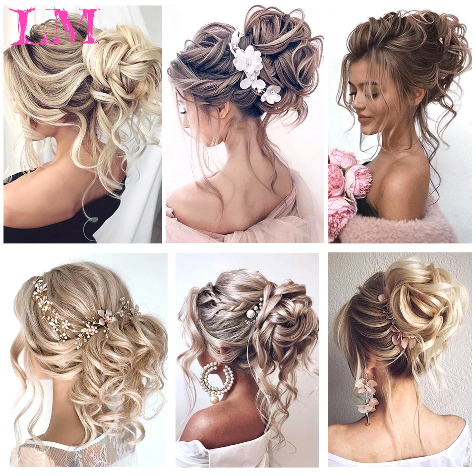 Synthetic Hair Bun Extensions Messy Curly Elastic Hair Scrunchies Hairpieces Synthetic Chignon Donut Updo Hair Pieces for Women