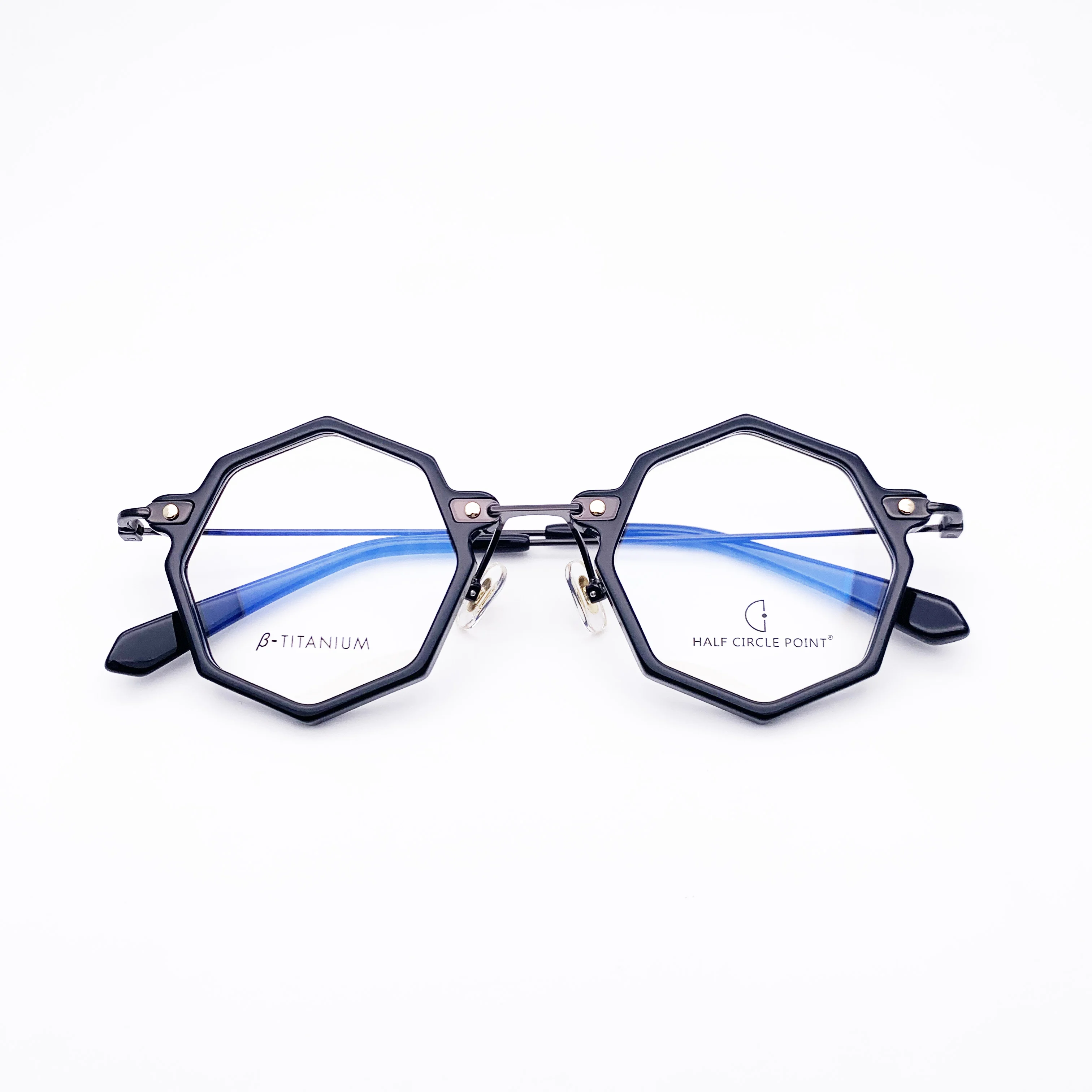 Belight Optical New Arrival Fancy Vintage Retro Acetate with Titanium Arm Spectacle Frame Precription Lens Eyeglasses HP2021308