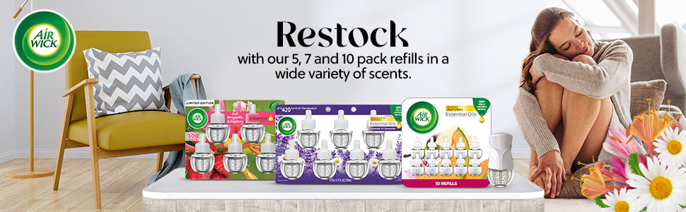 Restock with our 5, 7, and 10 pack refills in a wide variety of scents