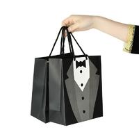 5pcs Wedding Groomsmen Tuxedo Gift Bags Favor Bags For Wedding Father Birthday Bride Tribe Groom Decoration Favor Supplies