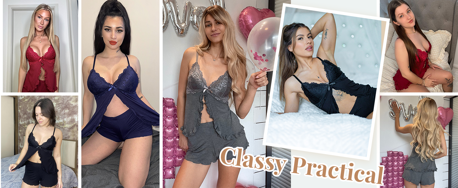 short pajama set for women