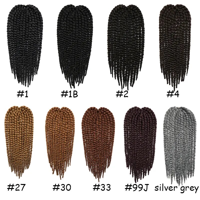 BENEHAIR Synthetic 18'' Twist Braid Hair Crochet Braiding Hair Extension Fake Hair For Black Women Black Bomb Twist